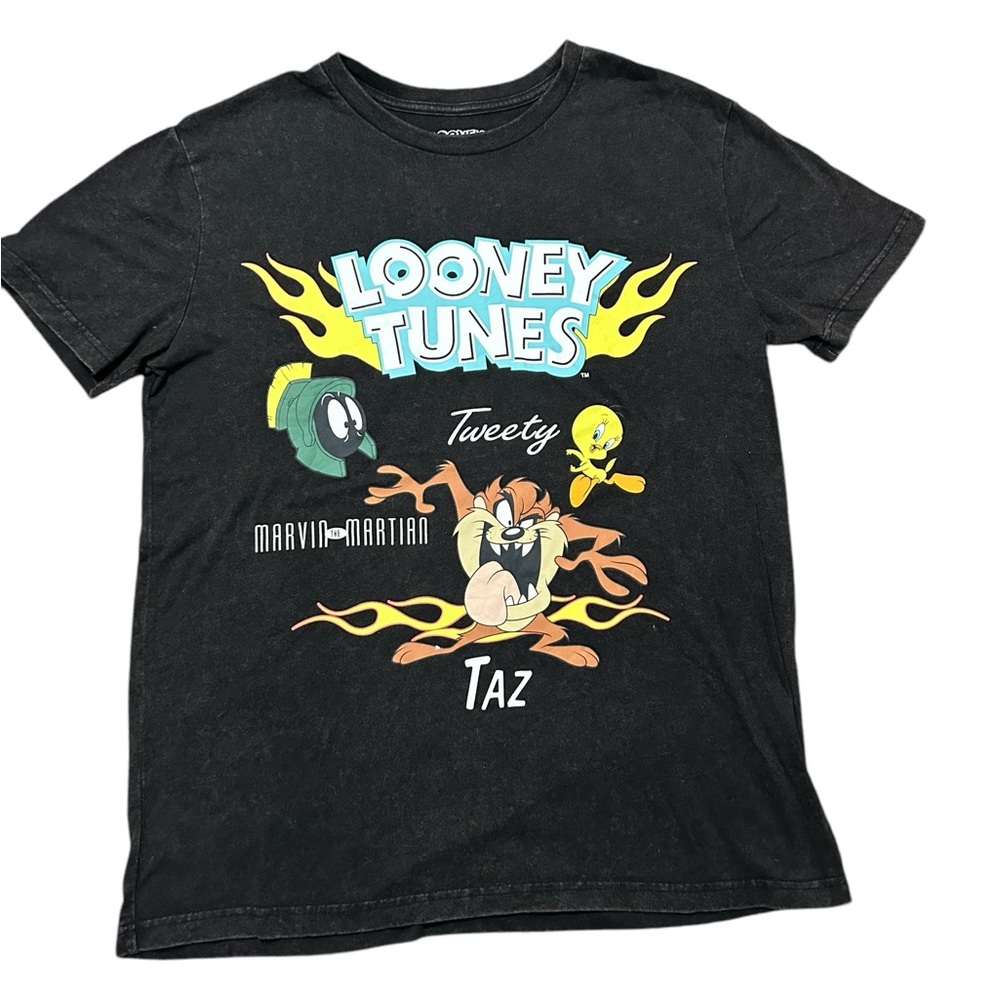 Looney Tunes T-shirt Men's‎ Size L Distressed Taz Tweety Daffy Duck Bugs Bunny